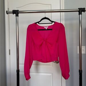 Express Fuchsia Blouse with Knot Detail